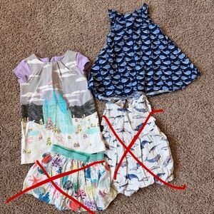 Colorful Kids' Clothing Set with Whale, under the sea, & castle patterns